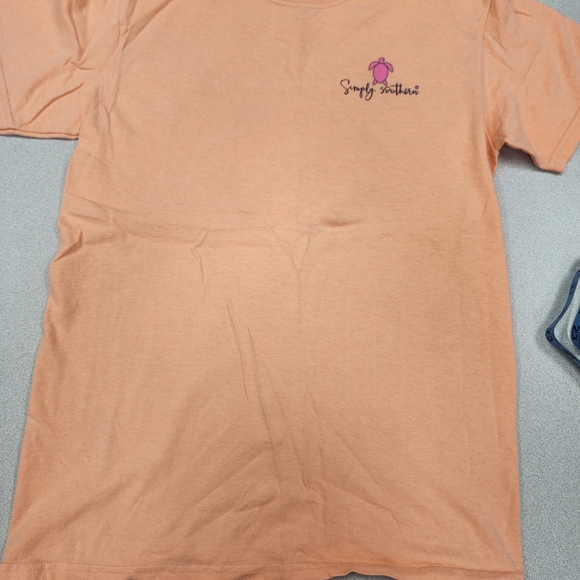 Simply Southern Tops - Simply Southern Kids Peach T-Shirt